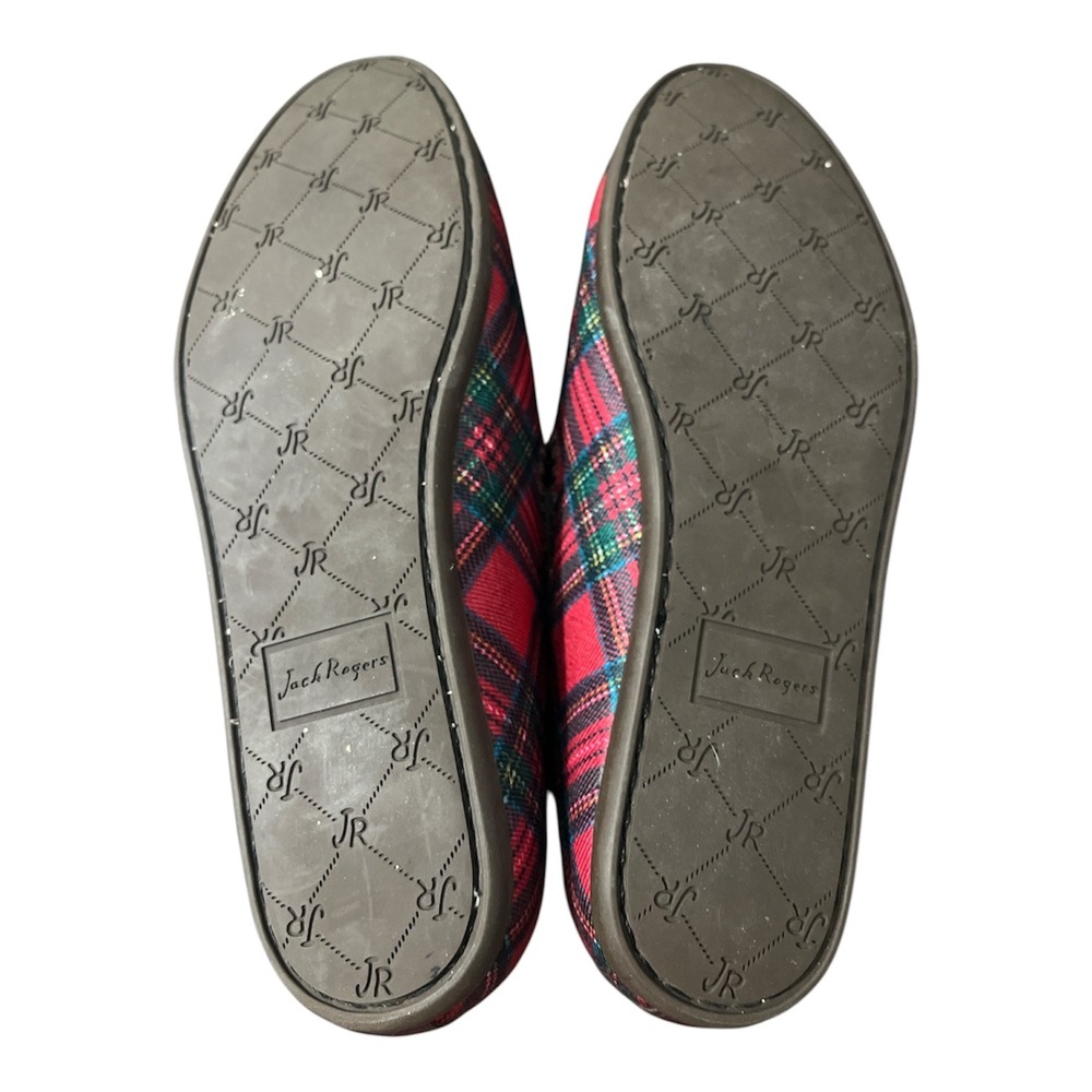 Jack Rogers Plaid Loafers Sz 10 Mens Red Tartan Preppy Slip On Shoes Christmas - Picture 7 of 10